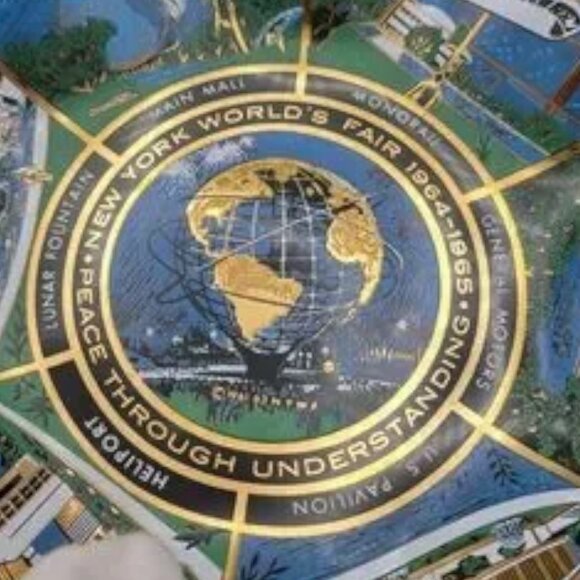 Vintage Houze Art New York World's Fair 1964-1965 Ruffled Candy Dish Souvenir - Picture 5 of 9